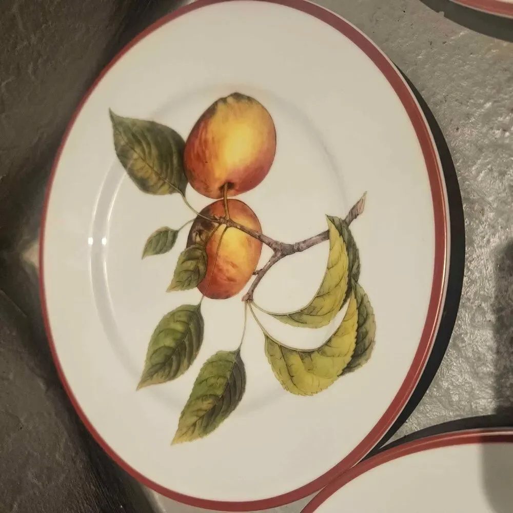 Williams Sonoma Apple Orchard Fruit Salad Dessert Plates Set of 2 8.25